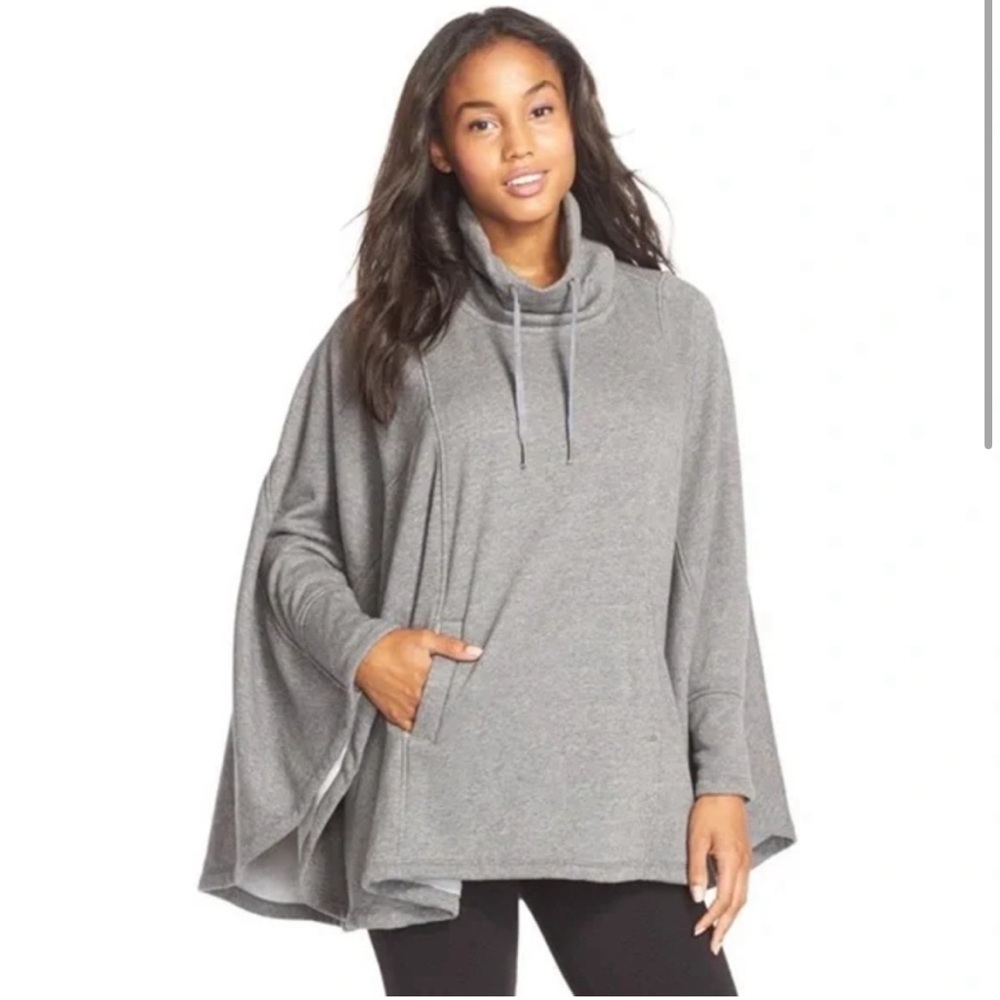 Ugg Grey Pichot Double Knit Fleece Poncho